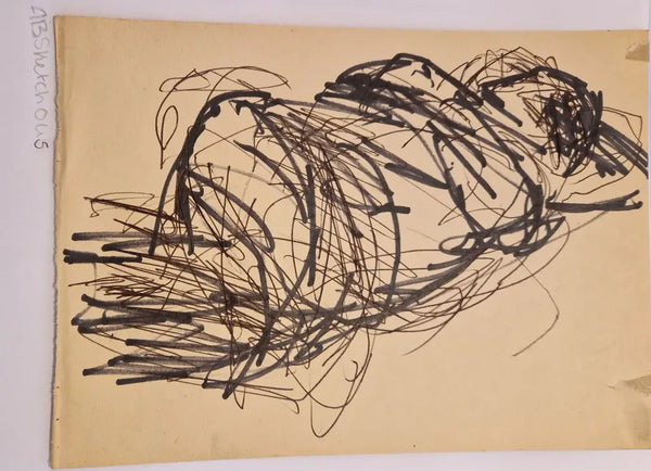 ABD045 Woman Sleeping drawing c1980s found Arthur Berry Archive Original Art from Barewall Art Gallery