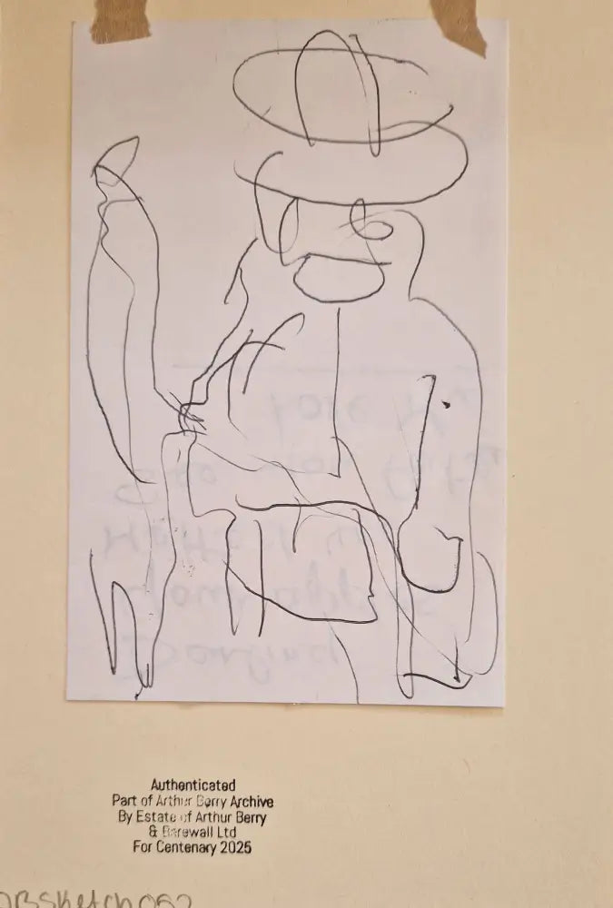 ABD052 Mexican Rider drawing c1980s found Arthur Berry Archive Original Art from Barewall Art Gallery