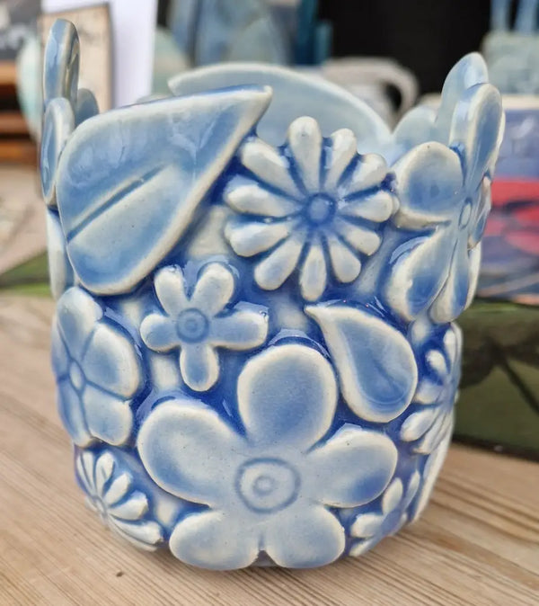 AL002 Blue Flower Vase by Amber Lion Ceramics from Barewall Art Gallery