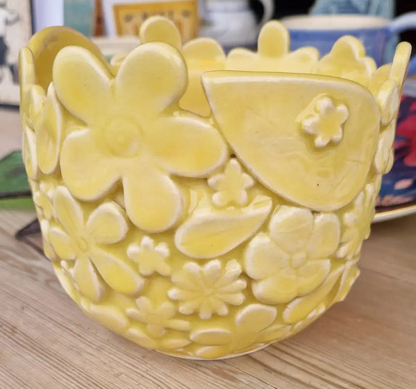 AL003 Yellow Flower Vase by Amber Lion Ceramics from Barewall Art Gallery