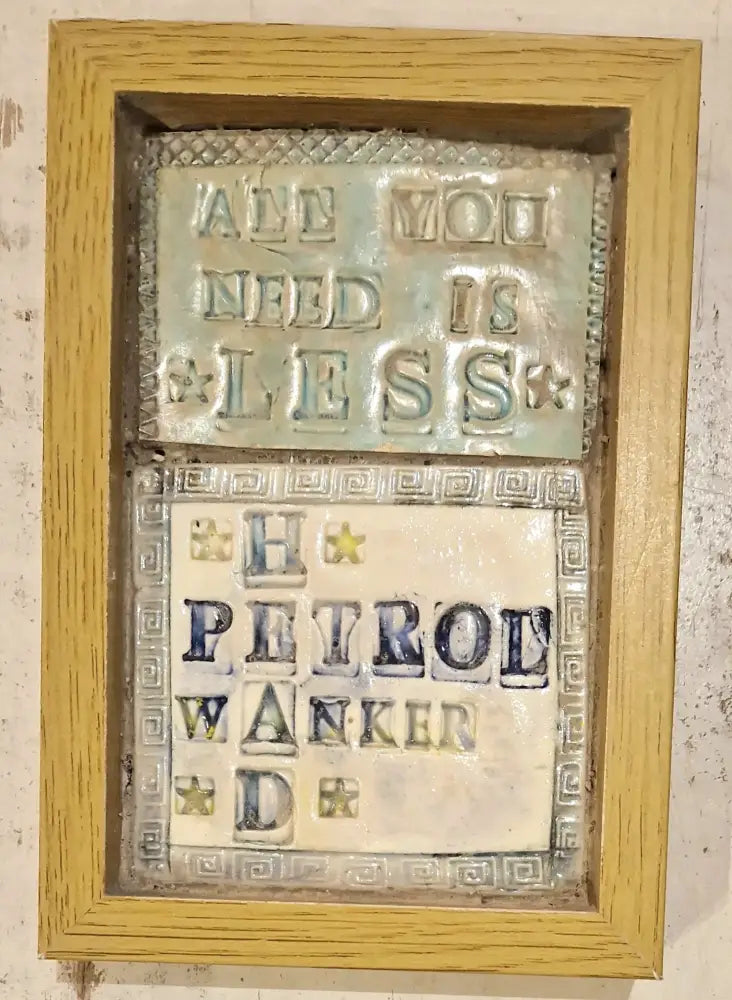 All you Need is Less Petrol Head 2023 by Philip Hardaker Ceramics from Barewall Art Gallery