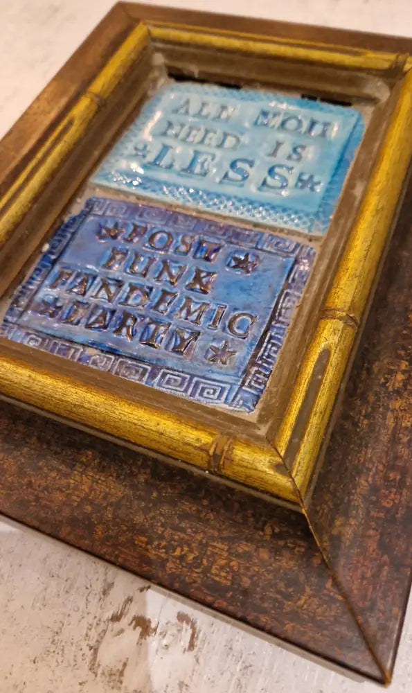 All you Need is Less Post Punk Pandemic Party 2023 by Philip Hardaker Ceramics from Barewall Art Gallery