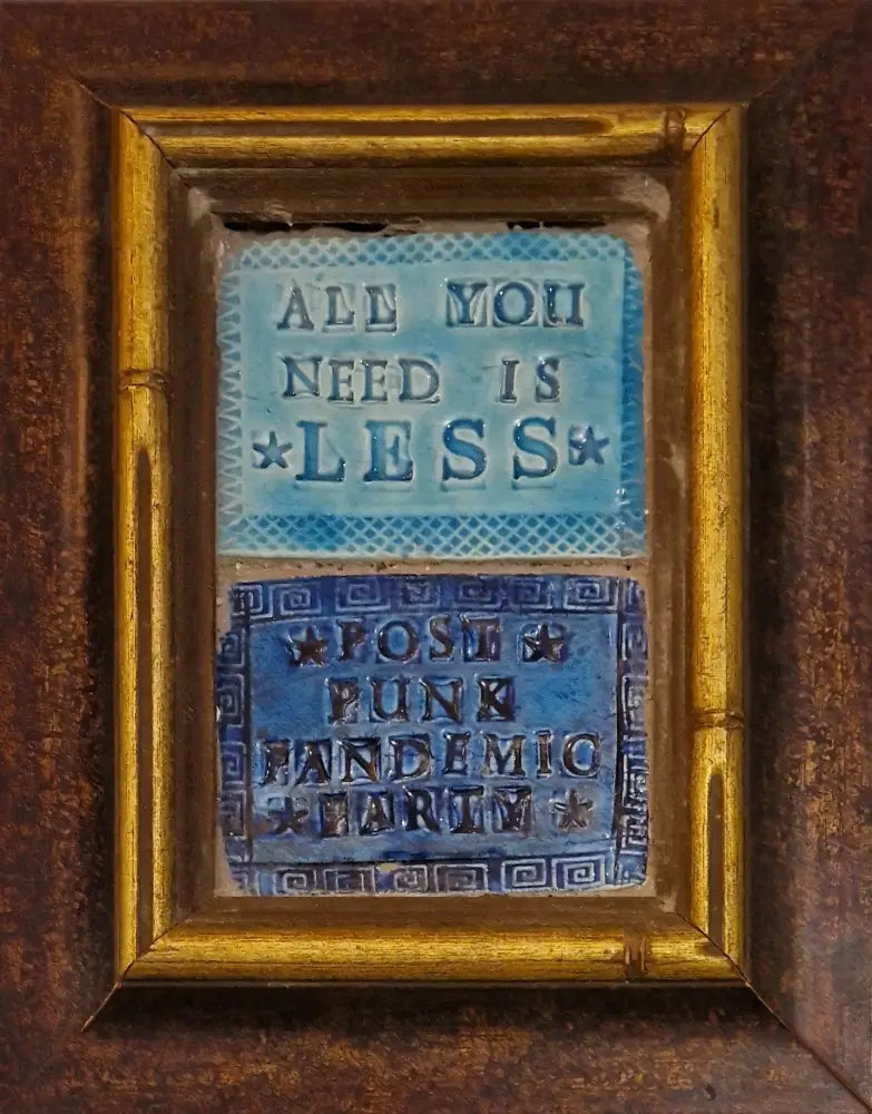 All you Need is Less Post Punk Pandemic Party 2023 by Philip Hardaker Ceramics from Barewall Art Gallery