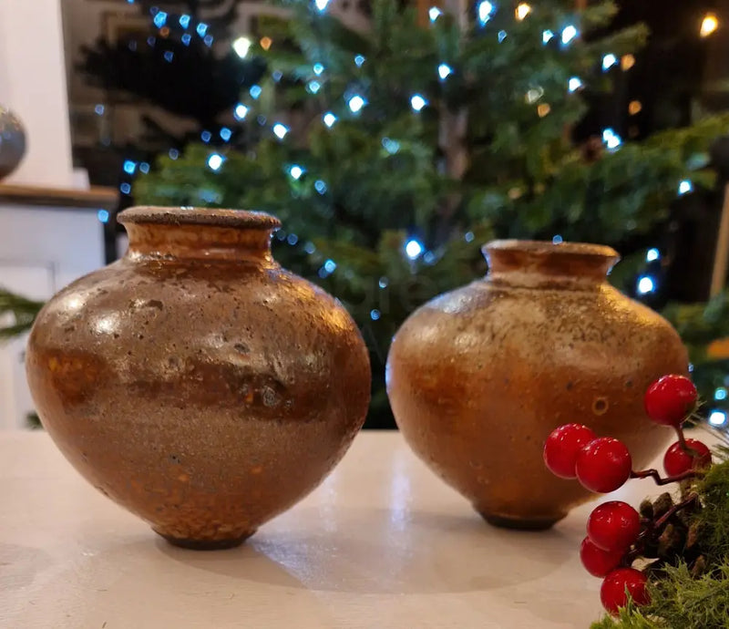 AS9 Small Shino Round Vases 2024 by Alex Shimwell Ceramics from Barewall Art Gallery