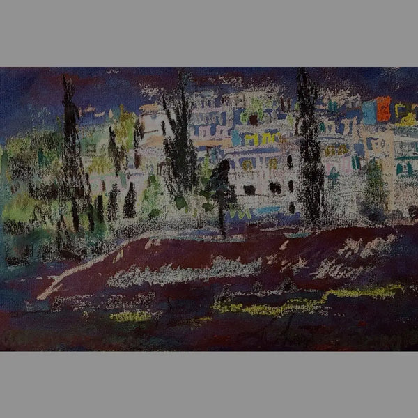 Athens Greece by Night by Muriel Pemberton Original Art from Barewall Art Gallery
