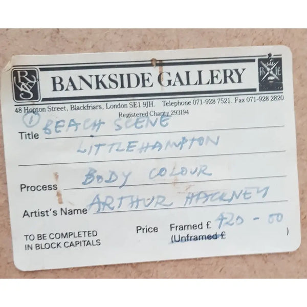 Beach Scene, Littlehampton 1993 by Arthur Hackney Original Art from Barewall Art Gallery