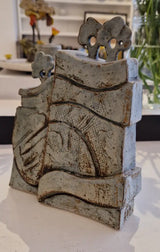 Blue Tree Form Ceramic Sculptures 2024 by Andrew Matheson RBSA Trees and Strata 18.5cm x 14.5cm x 5cm Ceramics from Barewall Art Gallery