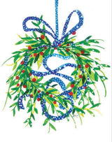 Blue Ribbon Christmas Wreath 2023 by Amanda Florence Charles supporting Artists General Benevolent Institution