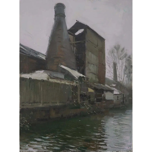 Bottle Kiln Dolby Potters Millers, Trent Mersey Canal 2023 by Rob Pointon Original Art from Barewall Art Gallery
