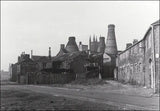 Bottles Ovens Short Passage Longton c1961 watercolour by Reginald Haggar Original Art from Barewall Art Gallery