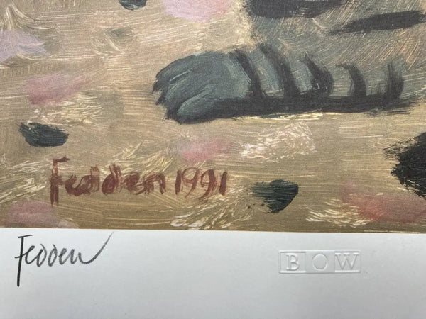 Cat on a Cornish Beach by Mary Fedden RA signed limited edition print Print from Barewall Art Gallery