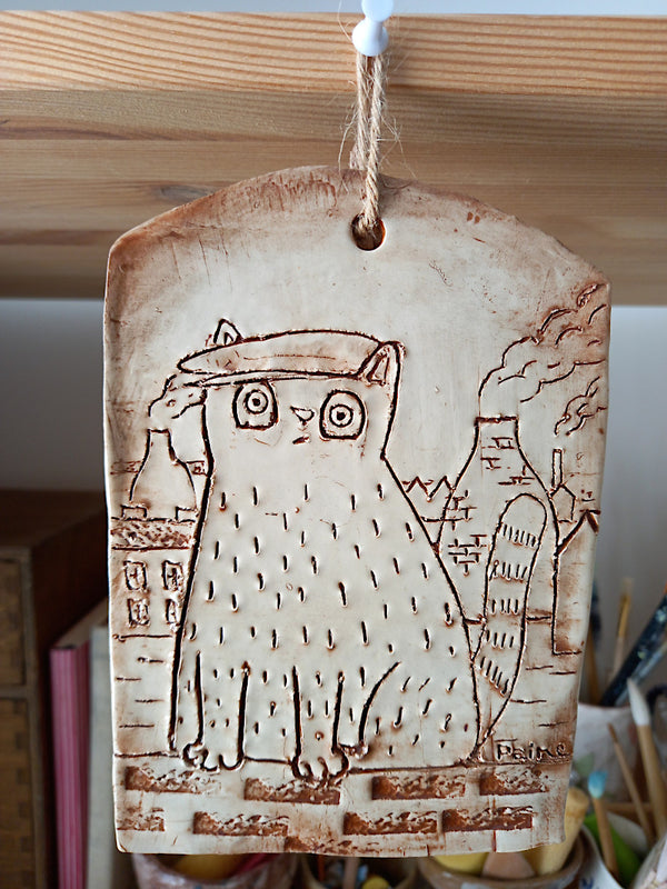 Clay Dust - Potteries Cat ceramic original art  by Paine Proffitt