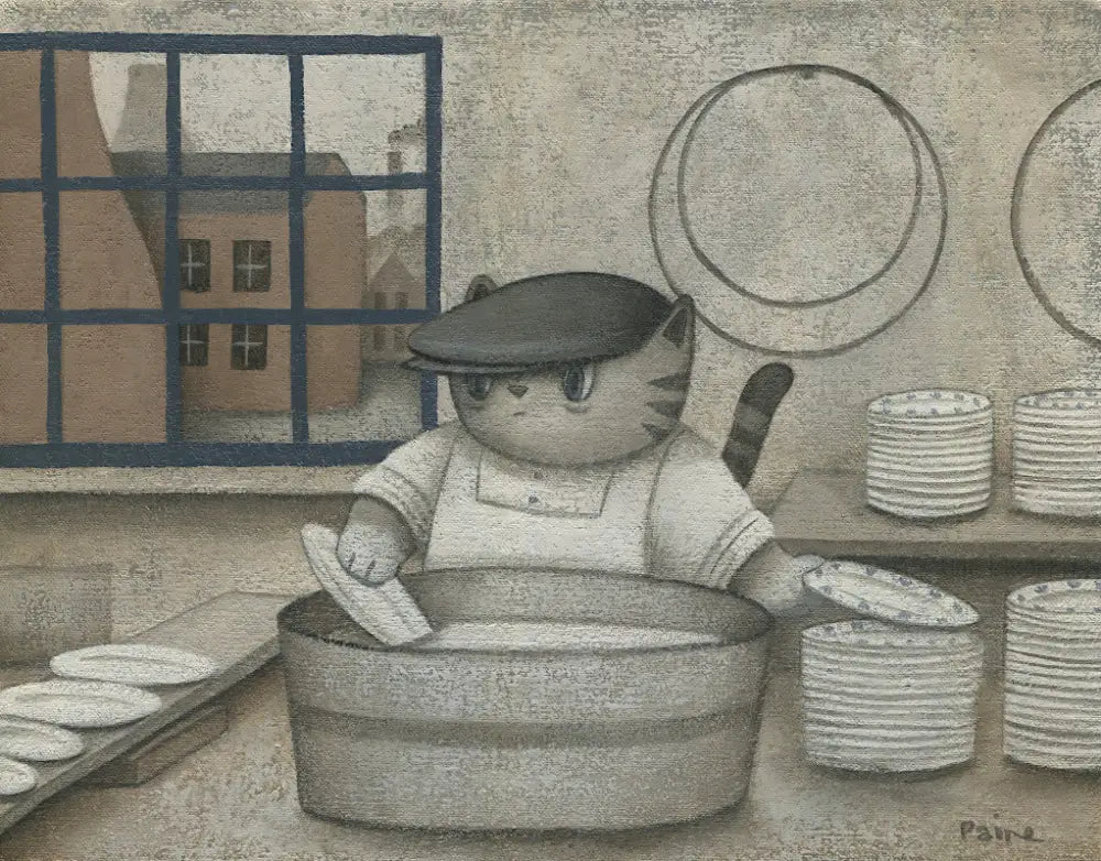 Clay Dust - Cat Dipper original art by Paine Proffitt Original Art from Barewall Art Gallery