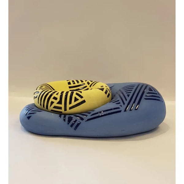 Cobalt Blue Blob with Sun Yellow Dish 2019 by Jessie Roberts Ceramics from Barewall Art Gallery