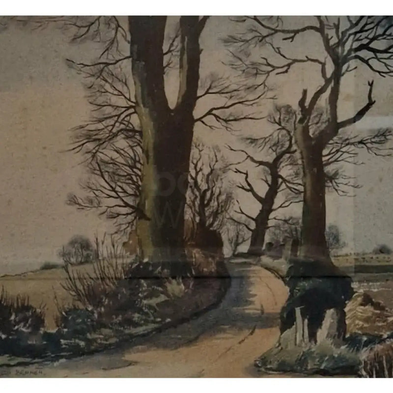Country Lane c1972 Watercolour by Harold Bennett Original Art from Barewall Art Gallery