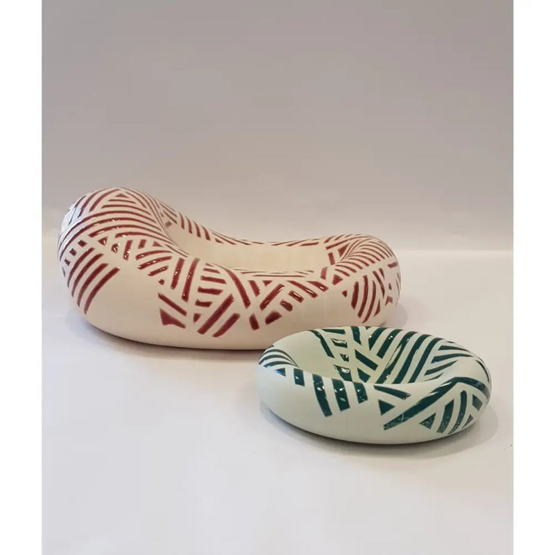 Crimson Blob with Green Dish 2019 by Jessie Roberts Ceramics from Barewall Art Gallery