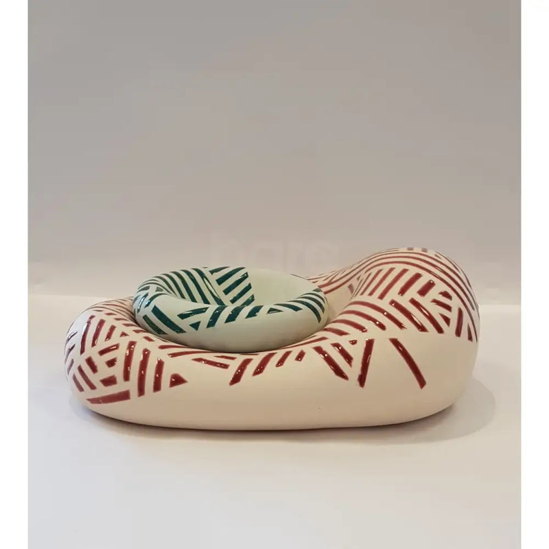 Crimson Blob with Green Dish 2019 by Jessie Roberts Ceramics from Barewall Art Gallery