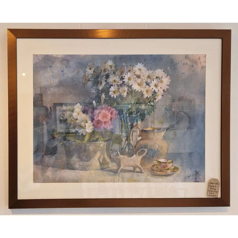 Daisies with Minton and Burleigh 2021 by Geoffrey Wynne RI Original Art from Barewall Art Gallery