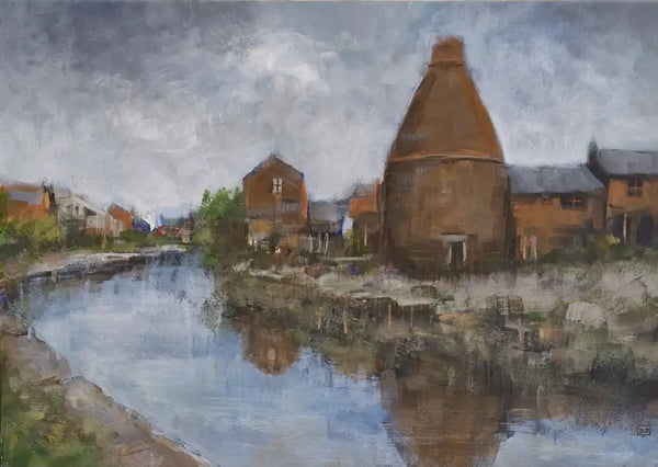 DB16 Canal Scene - Longport Stoke-on-Trent 2016 by David Brammeld Original Art from Barewall Art Gallery