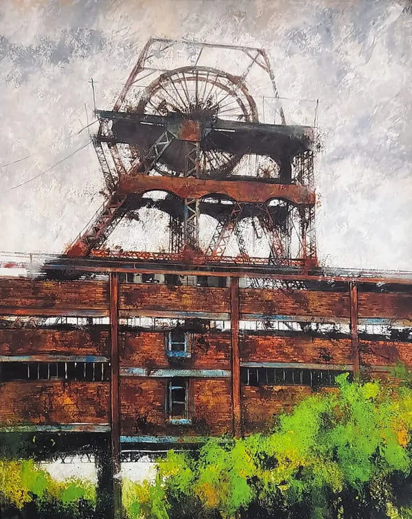 DB24319 Chatterley Whitfield Winding Gear A3 signed ltd edition print by David Brammeld Print from Barewall Art Gallery