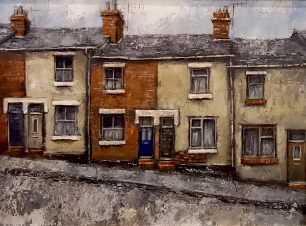 DB2439 Terraces on the Hill A5 signed ltd edition print by David Brammeld Print from Barewall Art Gallery