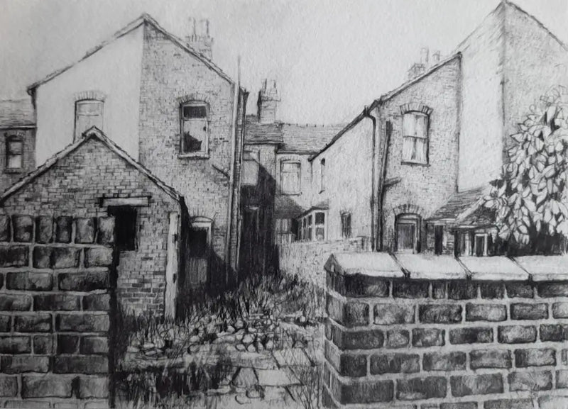 DB2453 Back Yards III A5 signed ltd edition print by David Brammeld Print from Barewall Art Gallery