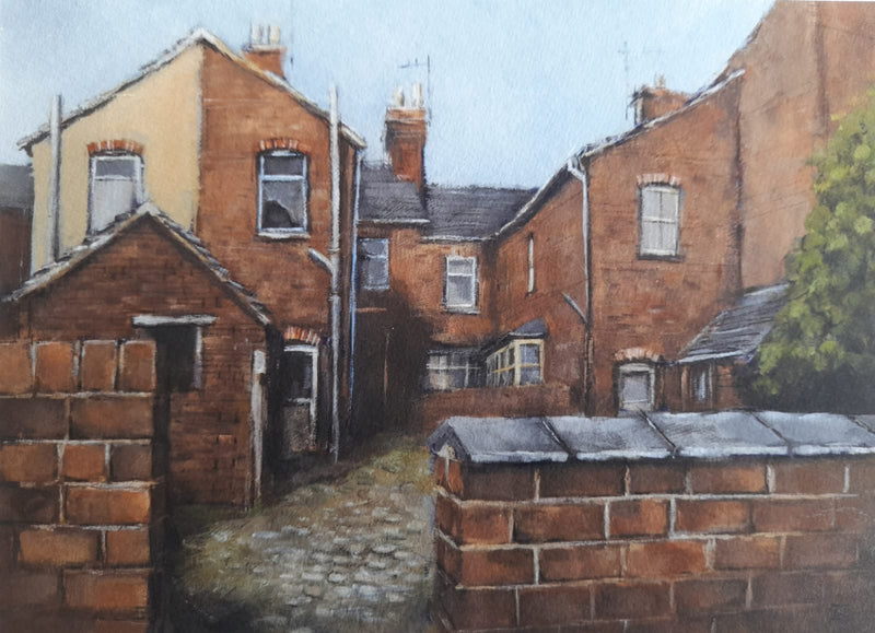 DB2453 Back Yards IV A5 signed ltd edition print by David Brammeld by Barewall
