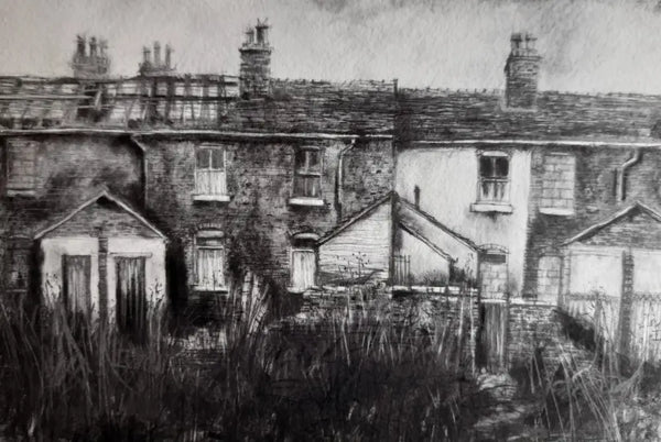 DB2462 The Backs Terraces A5 signed ltd edition print by David Brammeld Print from Barewall Art Gallery