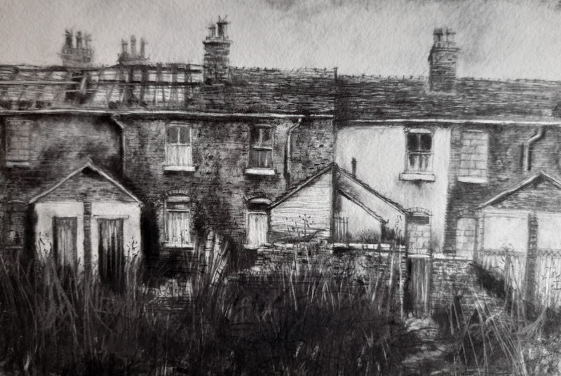 DB2462 The Backs Terraces A5 signed ltd edition print by David Brammeld by Barewall