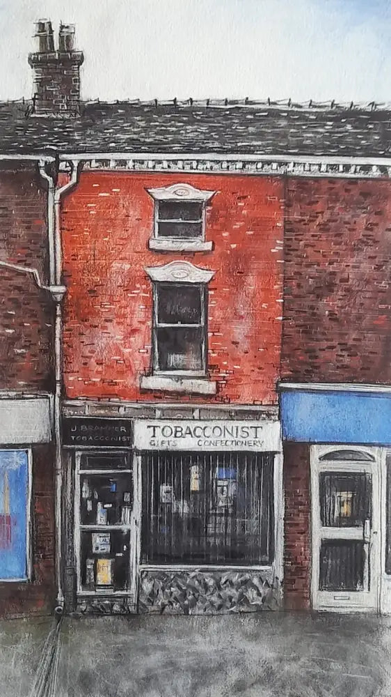 DB2475 The Tobacconist's A3 signed ltd edition print by David Brammeld Print from Barewall Art Gallery