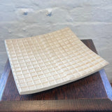 DH2 White Ceramic New York Grid Platter 2024 by Dave Harper Ceramics from Barewall Art Gallery