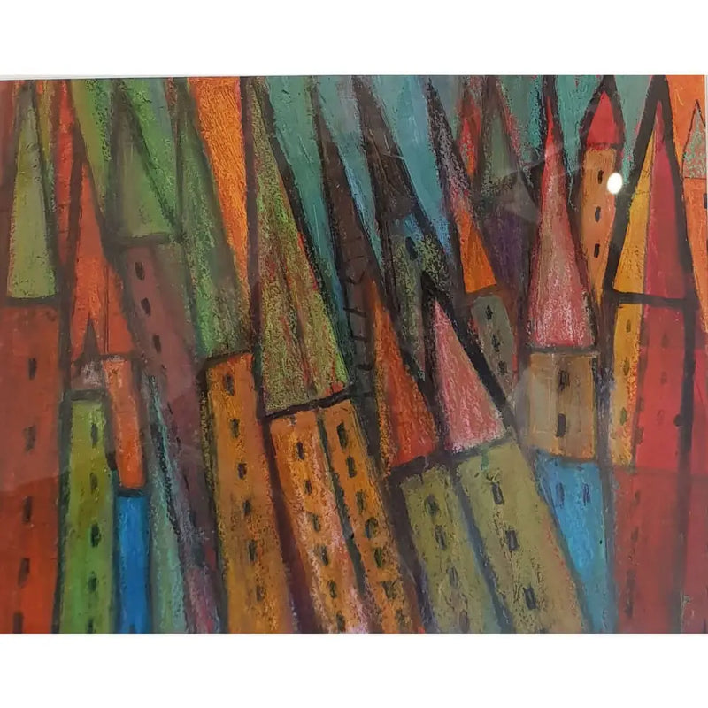 DH41 Abstract Towers mixed media by Derek Higginson Original Art from Barewall Art Gallery