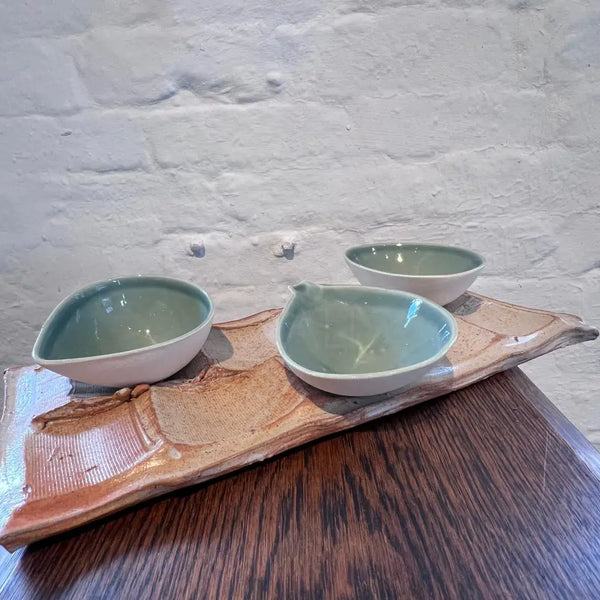 DH9 Ceramic Three Cupped Dishes with Bespoke Platter 2024 by Dave Harper Ceramics from Barewall Art Gallery