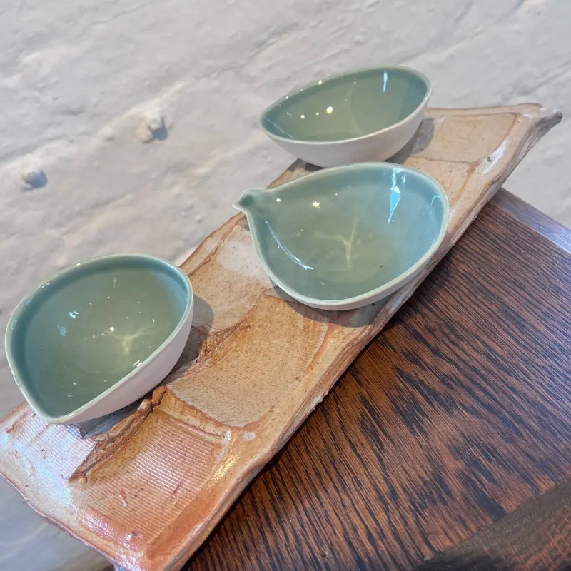 DH9 Ceramic Three Cupped Dishes with Bespoke Platter 2024 by Dave Harper Ceramics from Barewall Art Gallery