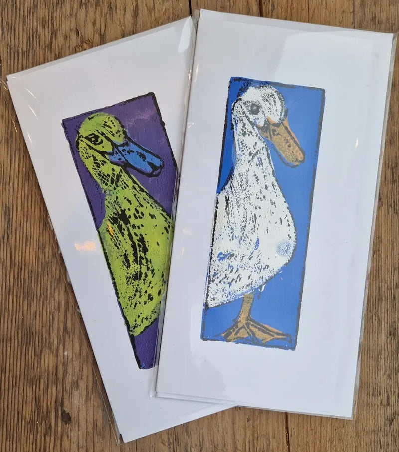 Duck Linocut Greeting Cards 2024 by Shauna McCann Cards from Barewall Art Gallery