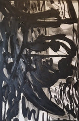 EN044 Black and White Gestural II 1989 by Enos Lovatt Original Art from Barewall Art Gallery
