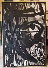 EN044 Black and White Gestural II 1989 by Enos Lovatt Original Art from Barewall Art Gallery