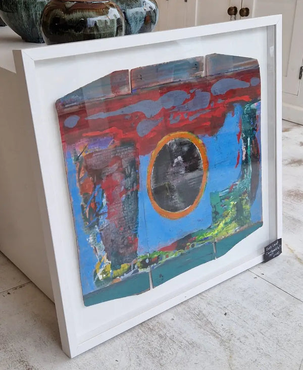 EN064 Large Mixed Media Abstract on Card 1989 by Enos Lovatt Original Art from Barewall Art Gallery