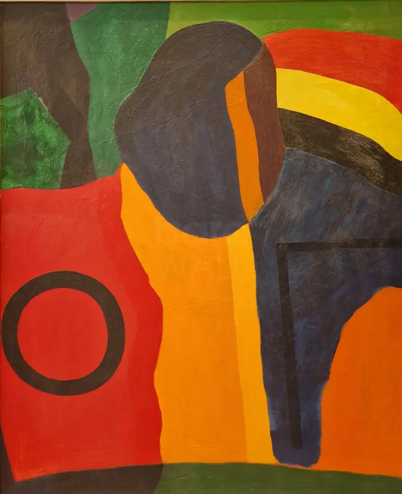 EN067 Abstract Figure c1960s by Enos Lovatt Original Art from Barewall Art Gallery