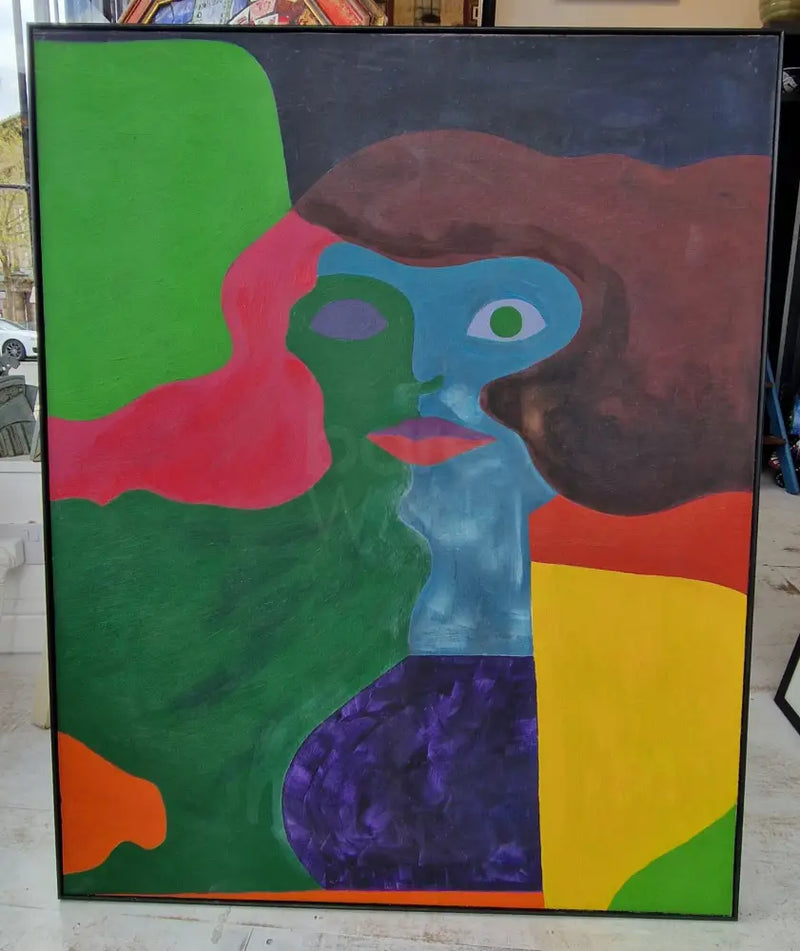 EN069 Abstract Female Portrait c1960s by Enos Lovatt Original Art from Barewall Art Gallery