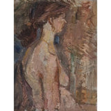 EN08Oil Nude Standing c1950s by Enos Lovatt Original Art from Barewall Art Gallery