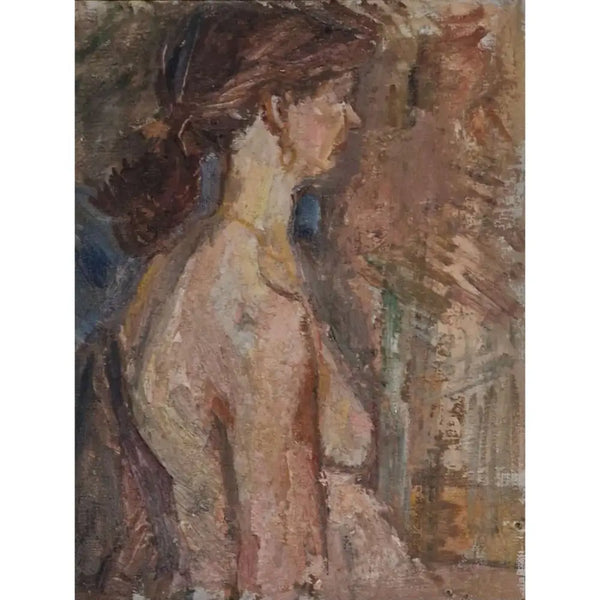 EN08Oil Nude Standing c1950s by Enos Lovatt Original Art from Barewall Art Gallery