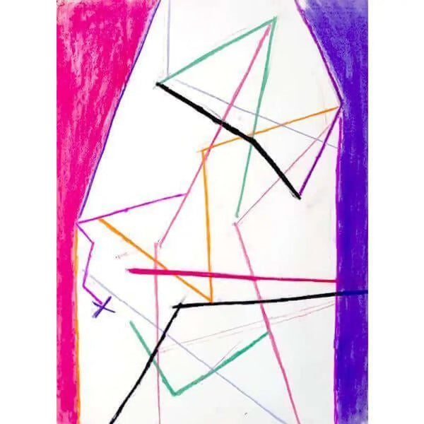 EN08P Abstract Composition based on Female Nude Figure on Paper by Enos Lovatt Original Art from Barewall Art Gallery