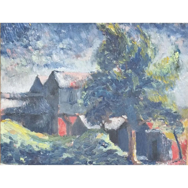 EN09Oil Mow Cop Landscape c1950s by Enos Lovatt Original Art from Barewall Art Gallery