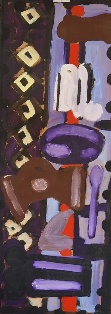 EN0CB002 Abstract 1989 acrylic on cardboard by Enos Lovatt Original Art from Barewall Art Gallery