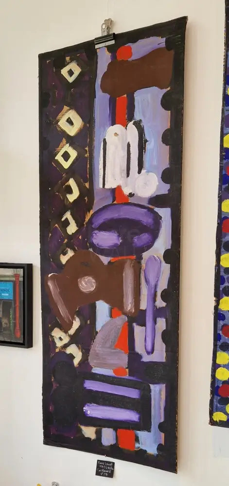 EN0CB002 Abstract 1989 acrylic on cardboard by Enos Lovatt Original Art from Barewall Art Gallery