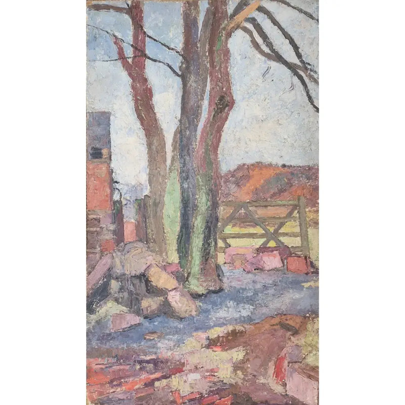 EN10Oil Mow Cop Gate Landscape I c1950s by Enos Lovatt Original Art from Barewall Art Gallery