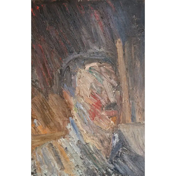 EN11Oil Man with Moustache c.1950s by Enos Lovatt Original Art from Barewall Art Gallery
