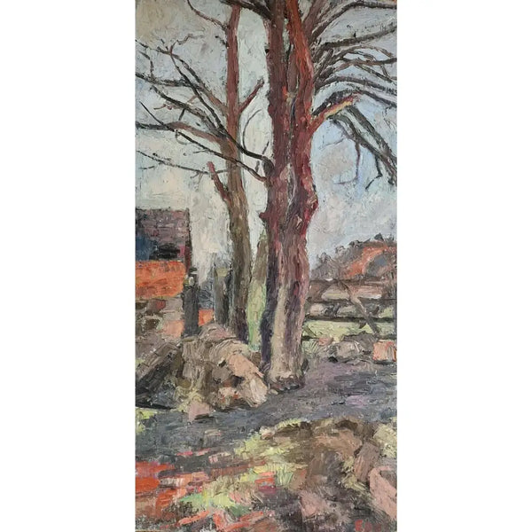 EN14Oil Mow Cop Gate Landscape II c1950s by Enos Lovatt Original Art from Barewall Art Gallery