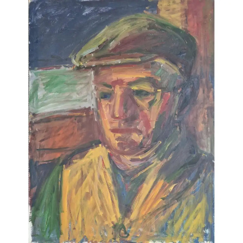 EN16Oil Man in Cap c1950s by Enos Lovatt Original Art from Barewall Art Gallery
